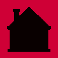 An icon featuring a house in silhouette.