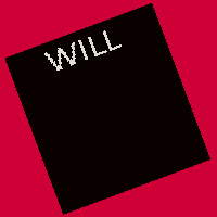 An icon featuring a will in silhouette with a white title.